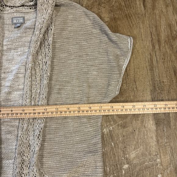 Converse Neutral Open Cardigan Women Medium Beige Minimalist Boho Chic Hippie - Picture 2 of 7
